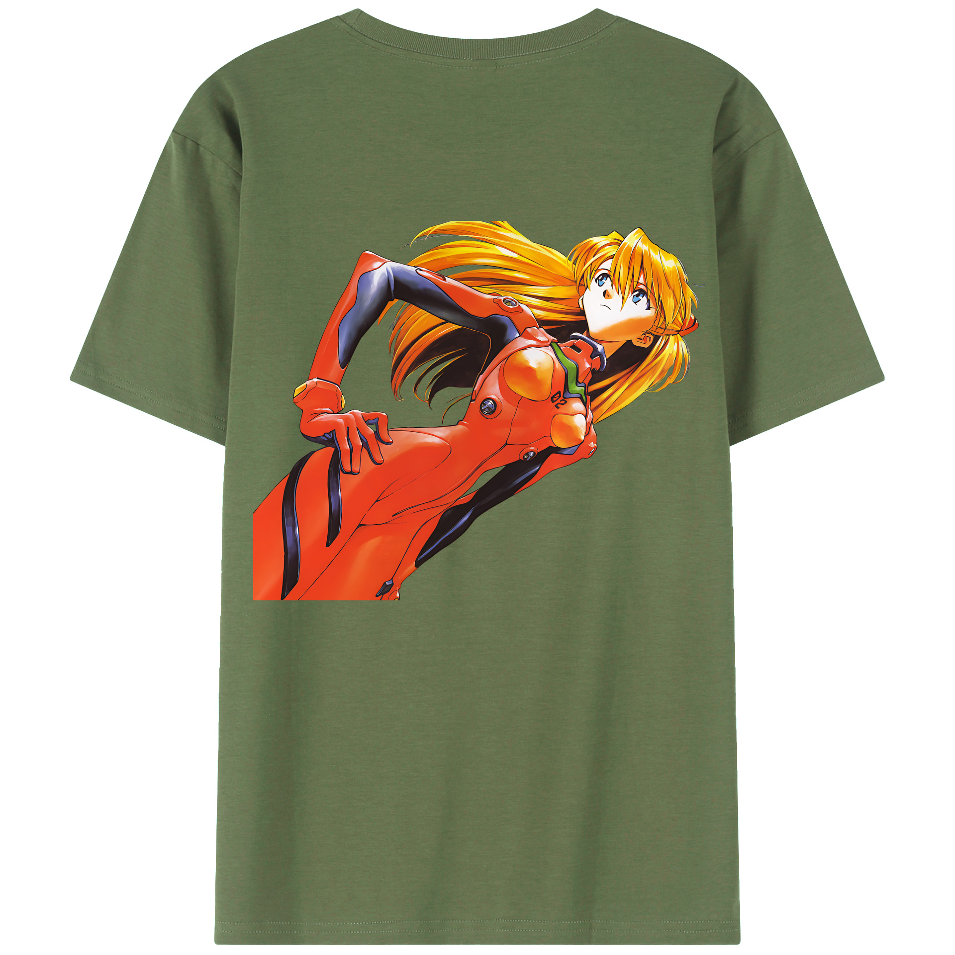 （画像用） EVA 新世紀エヴァンゲリオン 綿100％ メンズ半袖Tシャツ（バックプリント） 通気性